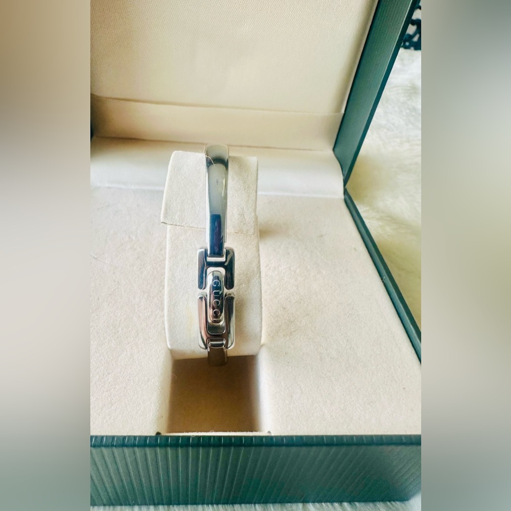 Authentic Gucci Silvertone Bangle Watch - image 7